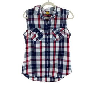 Eddie‎ Bauer Women's Plaid Top - Red, White, and Blue Shirt Sz S